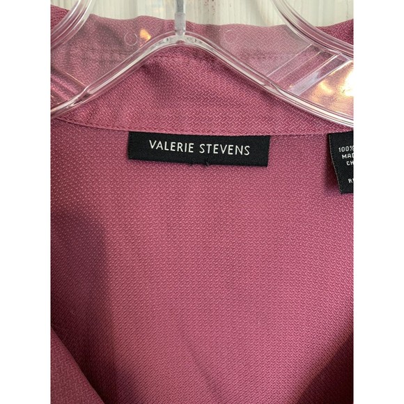 VALERIE STEVENS 100% Silk Blouse button front pink size Large - Picture 4 of 11